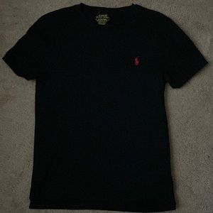 Black polo shirt